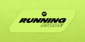 Spotify Running Mode official key art on a lime green background