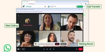 WhatsApp Web calling shown in a browser during a video call