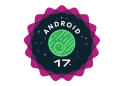 Official Android 17 logo badge on a white background