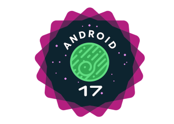 Official Android 17 logo badge on a white background