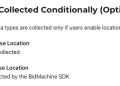 Google Play Data Safety section showing location data not shared with third parties despite ad SDK location collection
