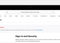 Apple threat notification banner shown at the top of an Apple Account page in Safari on macOS