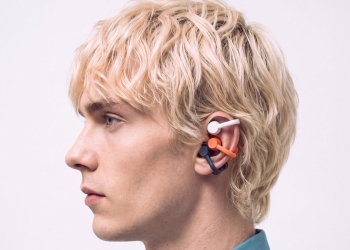 CMF Clip Pro open-ear earbuds with Smart Dial charging case in Dark Grey
