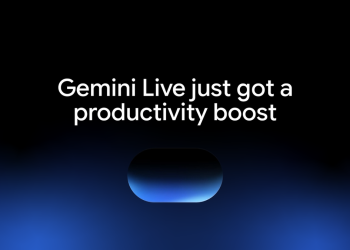 Gemini Live productivity update title card from Google, reading Gemini Live just got a productivity boost