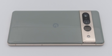 Google Pixel 7 rear view showing camera bar and design
