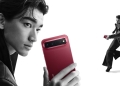 Huawei Pura X View in red showing its wide body