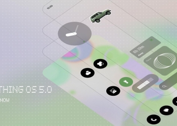 Nothing OS 5.0 key art showing the redesigned home screen, widgets and dot-matrix wordmark