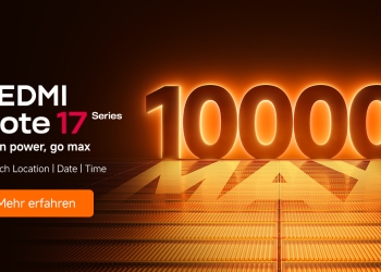 Official Xiaomi teaser for the Redmi Note 17 Pro Max showing its 10,000mAh battery and the Titan power, go max tagline
