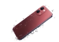 vivo Y31t 5G in Crimson Red shown from the rear with water droplets, highlighting its IP69 rating