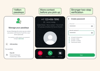 WhatsApp account security features graphic showing stronger two-step verification on Android