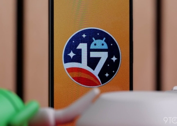 Official Android 17 logo badge on a dark background