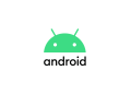Android brand logo, green robot icon and wordmark on white background