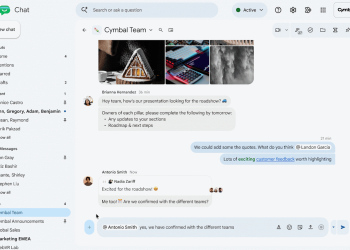 Google Chat interface showing a saved draft message and the Drafts shortcut in the sidebar