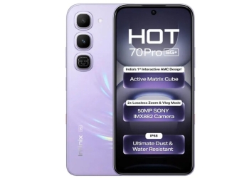 Infinix Hot 70 Pro launch render in Silk Glow Purple