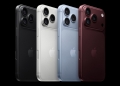 iPhone 18 Pro Max in black, silver, blue, and burgundy finishes, rear camera view