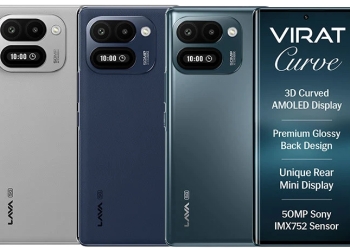 Lava Virat Curve 5G in India showing its curved AMOLED display and rear mini display