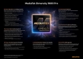 MediaTek Dimensity 9600 Pro chip specifications infographic showing CPU, GPU, and AI features