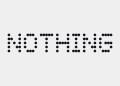Nothing wordmark logo in black dot-matrix style
