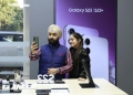 Samsung Galaxy S23 and Galaxy S23 Plus on display at a Samsung store in India