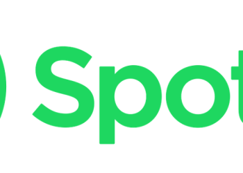 Spotify logo, green wordmark on transparent background