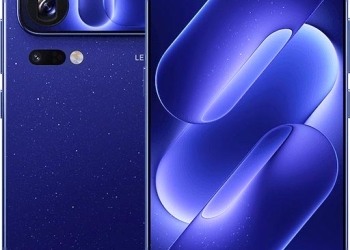 Xiaomi 18 Pro Max in blue, front and back view