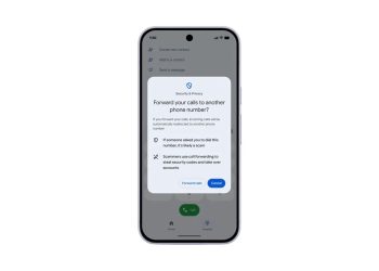 Android call-forwarding scam warning asking whether to forward calls to another number