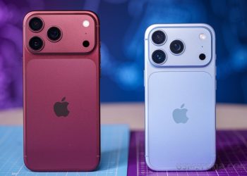 Apple iPhone 18 Pro in Burgundy and Sky Blue, rear camera module shown