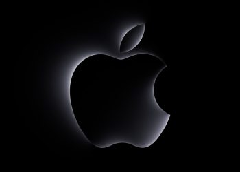 Glowing Apple logo on a black background, used for Apple October launch event coverage