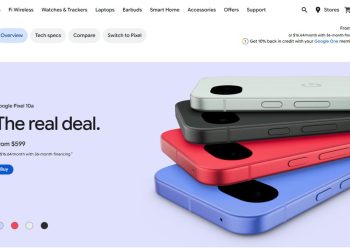 Google Store product page showing the Pixel 10a price at From $599