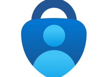 Microsoft Authenticator for Android app icon, a blue padlock shield with a person silhouette