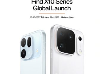 Oppo teaser for the Find X10 Series global launch on October 21, 2026 in Mallorca, Spain, showing the Find X10 and Find X10 Pro Max