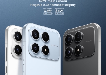 Poco X8s in white, blue and black with early-bird price badges of $399 and $499