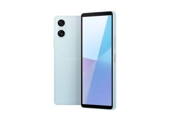 Sony Xperia 10 VI in light blue, front and back views with the Xperia branding