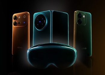 vivo X Fold6 India launch teaser showing the folding phone in Nebula Teal beside the V80, S2 FE and an MR headset