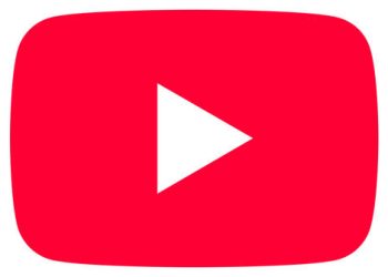 YouTube red play-button logo on a white background